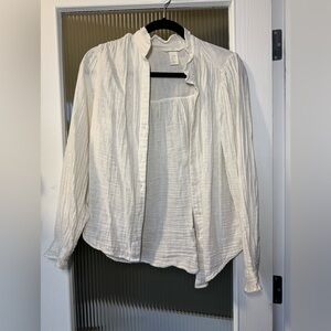 H&M Ivory Muslin Buttondown